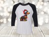 Christmas Dog Raglan, Dog Tangled In Christmas Lights, Choose Your Dog, Premium Raglan 3/4 Sleeve, Plus Size Available 2x, 3x Holiday Shirt