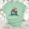 Christmas Shirt, Feliz Navidad, Old Truck Santa And Christmas Tree, Merry Christmas, Premium Unisex Tee, 2x, 3x, 4x, Plus Size Available