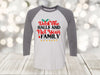 Deck The Halls And Not Your Family, Funny Christmas Family Tee, Family Shirt, Christmas Raglan, Next Level Raglan Three Quarter Sleeve