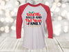 Deck The Halls And Not Your Family, Funny Christmas Family Tee, Family Shirt, Christmas Raglan, Next Level Raglan Three Quarter Sleeve