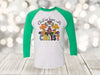 Christmas Begins With Christ, Colorful Christmas Raglan, Christian, Christmas Gift, Christmas Raglan, Next Level Raglan Three Quarter Sleeve