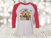 Christmas Begins With Christ, Colorful Christmas Raglan, Christian, Christmas Gift, Christmas Raglan, Next Level Raglan Three Quarter Sleeve