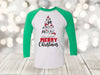 Cute Dog Christmas Trees, Dog Tree, Dog Christmas, Dog Lover, Christmas Raglan, Next Level Raglan Three Quarter Sleeve