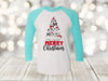 Cute Dog Christmas Trees, Dog Tree, Dog Christmas, Dog Lover, Christmas Raglan, Next Level Raglan Three Quarter Sleeve