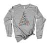 Christmas Shirt, Christmas Light Tree, Christmas Long Sleeve, Holiday Spirit, Bella Canvas Long Sleeve Unisex, 2x, 3x, Plus Size Available