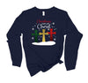 Christmas Begins With Christ, Three Crosses, Christmas Long Sleeve Tee, Bella Canvas Long Sleeve Unisex, 2x, 3x, Plus Size Available