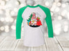 Christmas Raglan, Christmas Gnome, Santas Bag, Christmas Tree, Holiday Shirt, Plus Sized Available, Next Level Raglan Three Quarter Sleeve