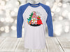 Christmas Raglan, Christmas Gnome, Santas Bag, Christmas Tree, Holiday Shirt, Plus Sized Available, Next Level Raglan Three Quarter Sleeve