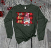 Christmas Shirt, Ho Ho Ho, Christmas Gnome, Christmas Long Sleeve, Holiday, Bella Canvas Long Sleeve Unisex, 2x, 3x, Plus Size Available