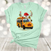 Christmas Shirt, School Bus Driver Shirt, Bus With Antlers And Santa Hat, Christmas Bus, Premium Soft Unisex Tee, Plus Size 2x, 3x, 4x