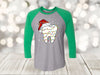 Christmas Raglan, Christmas Tooth, Tooth With Christmas Lights, Dentist, Premium Raglan 3/4 Sleeve, Plus Size Available 2x, 3x Holiday Shirt