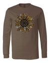 Fall Sunflower, Leopard Print Sunflower, Pretty Sunflower, Bella Canvas Long Sleeve Unisex, 2x, 3x, Plus Size Available