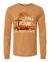 Fall For Jesus He Never Leaves, Fall Christian Long Sleeve, Fall Trees, Bella Canvas Long Sleeve Unisex, 2x, 3x, Plus Size Available