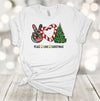 Christmas Shirt, Peace Love Christmas, Tie Dye, Candy Cane Heart, Holiday Tee Shirt, Premium Soft Unisex Tee, Plus Size 2x, 3x, 4x