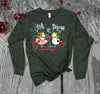 Christmas Long Sleeve, Let It Snow, Cute Snowman Couple Skating, Winter Snow, 2x, 3x, Plus Size Available, Bella Canvas Long Sleeve Unisex