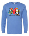 Winter Long Sleeve, Peace Love Penguin, Penguin Lover, Holiday Long Sleeve, 2x, 3x, Plus Size Available, Bella Canvas Long Sleeve Unisex