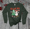 Christmas Long Sleeve, Fa La La La, Christmas Tree And Snowman, Holiday Shirt, Bella Canvas Long Sleeve Unisex, 2x, 3x, Plus Size Available