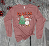 Christmas Long Sleeve, Fa La La La, Christmas Tree And Snowman, Holiday Shirt, Bella Canvas Long Sleeve Unisex, 2x, 3x, Plus Size Available