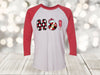 Christmas Raglan, Ho!, Santa Claus,  Santa Hat, Christmas Tee, Plus Sizes Available, Next Level Raglan Three Quarter Sleeve