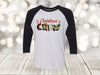 Christmas Raglan, Christmas Crew, Christmas Shirt, Holiday Shirt, Plus Sized Available, Next Level Raglan Three Quarter Sleeve