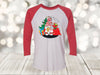 Christmas Raglan, Christmas Gnome, Santas Bag, Christmas Tree, Holiday Shirt, Plus Sized Available, Next Level Raglan Three Quarter Sleeve