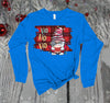 Christmas Shirt, Ho Ho Ho, Christmas Gnome, Christmas Long Sleeve, Holiday, Bella Canvas Long Sleeve Unisex, 2x, 3x, Plus Size Available