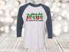 Christmas Raglan, Jesus Is The Reason For The Season, Christian Raglan, Plus Sized Available, Next Level Raglan Three Quarter Sleeve