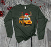 Christmas Bus Driver, Bus With Antlers And Santa Hat, School Bus Driver Gift, Bella Canvas Long Sleeve Unisex, 2x, 3x, Plus Size Available