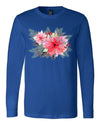 Christmas Shirt, Poinsettia Bouquet, Christmas Flowers, Holiday Flowers, 2x, 3x, Plus Size Available, Bella Canvas Long Sleeve Unisex