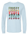 Christmas Shirt, Dance Like Frosty Shine Like Rudolph Give Like Santa Love Like Jesus, Bella Canvas Long Sleeve Unisex, Plus Size Available