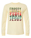 Christmas Shirt, Dance Like Frosty Shine Like Rudolph Give Like Santa Love Like Jesus, Bella Canvas Long Sleeve Unisex, Plus Size Available