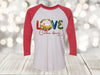 Christian Raglan, Love Came Down Luke 2:11, Christian Christmas, Baby Jesus, Manger Scene, Unisex Next Level Raglan Three Quarter Sleeve