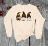 Animal Print Gnomes, Long Sleeve Gnomes, Gnome Lover, Gnome Trio Shirt, Plus Size Available, Bella Canvas Long Sleeve Unisex