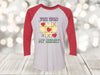 Valentine's Day Raglan, You Won MyHeart, Tic Tac Toe, Valentines Couple, Cute Hearts, Unisex Next Level Raglan Three Quarter Sleeve