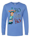 Christmas Long Sleeve, Ho Ho Ho, Giraffe With Scarf And Winter Hat, 2x, 3x, Plus Size Available, Bella Canvas Long Sleeve Unisex