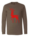 Christmas Long Sleeve Shirt, Red Reindeer Mandala, Reindeer Silhouette, 2x, 3x, Plus Size Available, Bella Canvas Long Sleeve Unisex