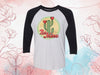 Valentine's Day Raglan, Be Mine, Cactus Valentine, Prickly Valentine's Day, Unisex Next Level Raglan Three Quarter Sleeve