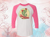 Valentine's Day Raglan, Be Mine, Cactus Valentine, Prickly Valentine's Day, Unisex Next Level Raglan Three Quarter Sleeve