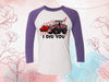 Valentine's Day Raglan, I Dig You, Pink Tractor, Tractor Valentine, Farmer Valentine, Unisex Next Level Raglan Three Quarter Sleeve