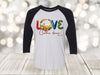 Christian Raglan, Love Came Down Luke 2:11, Christian Christmas, Baby Jesus, Manger Scene, Unisex Next Level Raglan Three Quarter Sleeve