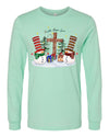 Christmas Shirt, Faith Hope Love, Jesus, Snowman, Cross, Christian Christmas, Bella Canvas Long Sleeve Unisex, Plus Size Available