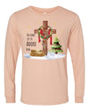 Christmas Shirt, Oh Come Let Us Adore Him, Cross, Christian Christmas, Bella Canvas Long Sleeve Unisex, Plus Size Available