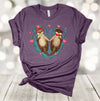 Valentine's Day Shirt, Two Otters Holding Hands, Love Otters, Heart Shaped Otters, Premium Soft Unisex Shirt, 2x, 3x, 4x