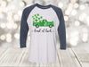 Saint Patrick's Day Raglan, Loads Of Luck, Green Truck, Clover Truck, Lucky, Plus Size Available, Next Level Raglan Three Quarter Sleeve