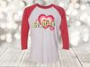 Valentine's Day Raglan, Be Mine, Pink Hearts, Valentine Shirt, Cute Hearts, Unisex Next Level Raglan Three Quarter Sleeve