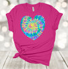 Tie Dye Shirt, Tie Dye Heart, Hippie Heart, Tie Dye Lover, Premium Soft Unisex Tee, Plus Size Available