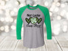 Saint Patrick's Day Raglan, Not Lucky Simply Blessed, Romans 4:7-8, Christian Raglan, Unisex Next Level Raglan Three Quarter Sleeve