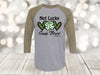 Saint Patrick's Day Raglan, Not Lucky Simply Blessed, Romans 4:7-8, Christian Raglan, Unisex Next Level Raglan Three Quarter Sleeve