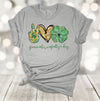 Saint Patrick's Day, Peace Love Pattys Day, Luck Clover, Patricks Day Clover, Premium Soft Unisex Tee, 2x, 3x, 4x, Plus Size Available