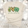 Saint Patrick's Day, Peace Love Pattys Day, Luck Clover, Patricks Day Clover, Premium Soft Unisex Tee, 2x, 3x, 4x, Plus Size Available